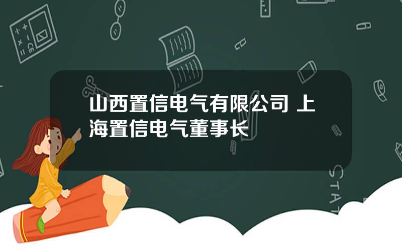 山西置信电气有限公司 上海置信电气董事长